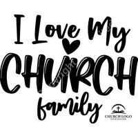 I love my church family heart Black Thumbnail