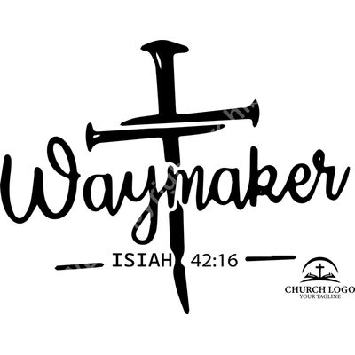 Waymaker with cross Black Thumbnail